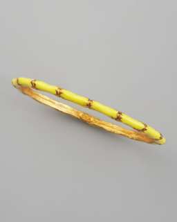 Yellow Enamel Bamboo Bangle