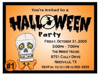 20 PERSONALIZED HALLOWEEN PARTY INVITATIONS  