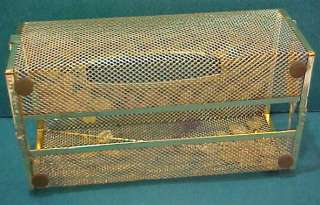 Vintage gold tone wire mesh facial tissue box holder  