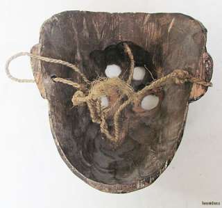 Vintage Mexican Folk Art Wooden Dance Mask  Childs Monkey Mask  