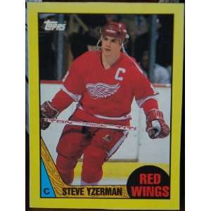 1987 88 Topps Steve Yzerman #C Detroit Red Wings Box Bottom NHL Hockey 