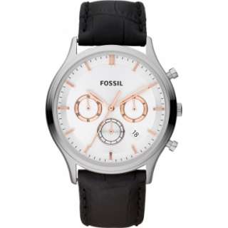   Watch FS4640 With Silver Dial , Rose Gold Detailing And Black Leather