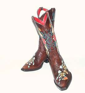   Women Macie Bean Western Boots M8031 Antique Rose Garden, Mohawk Brown