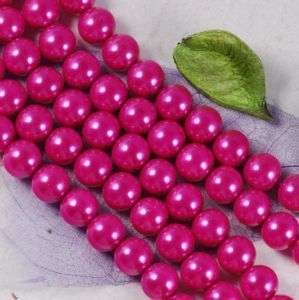fkn1020 10mm A+ROSE RED CRYSTAL GLASS ROUND PEARL BEADS  