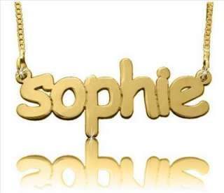 Charm Jewelry Gold Name Necklace Plate Charm Custom 14K Personalised 