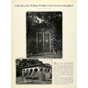  1920 Article Cliveden William Waldorf Astor Estate England 