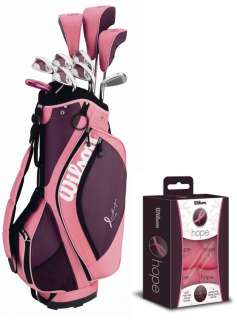  Ladies Complete Golf Club Set w/ Bag + Wilson Pink Golf Balls  