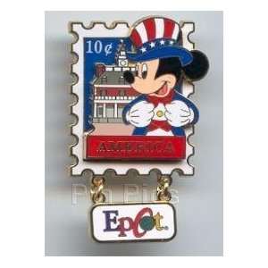   America Stamp Pin # 6 Dangle Le WDW Disney Pins 