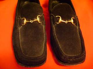 GUCCI WOMENS BLK SUEDE LOAFERS SHOES 6C 36.5 ITALY LUX  