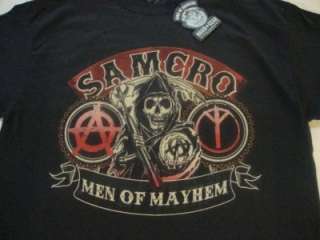SONS OF ANARCHY SAMCRO MEN OF MAYHEM MENS T SHIRT NWT AVAILABLE IN S 