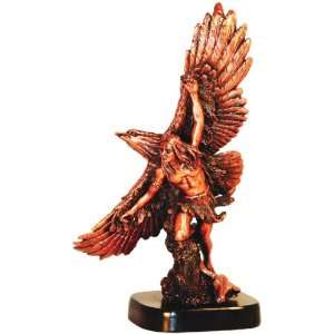  Indian with Eagle 1 Statue   Copper Finish