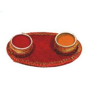 Handmade Beautifully Decorated Kumkum   Turmeric Pack Contains Two See 