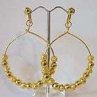 CLIP ON Gold Flower 3Chunky Hoop Earrings Basketball wives inspired 