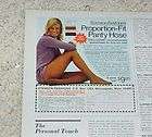 1974 Proportion Fit Pantyhose hosiery CUTE sexy girl AD