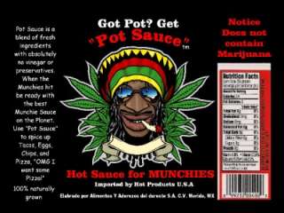 Pot Sauce, Hot Sauce, Marijuana, Cannabis,pot label  
