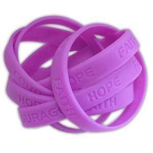    Rubber Bracelet   HOPE FAITH COURAGE STRENGTH   Violet Jewelry