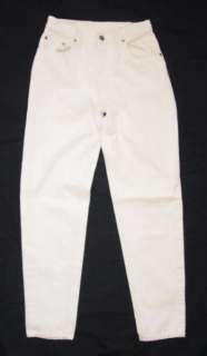   relaxed fit tapered leg white denim jeans made in USA size 9 M  