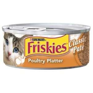 Friskies Classic Pate Poultry Platter Cat Food 5.5 oz (Pack of 24)