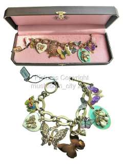 Juicy Couture Gemstone Multiple Charms Bracelet w/ Box  