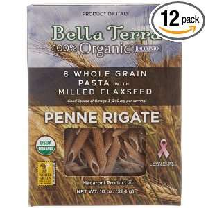 Bella Terra 8 Whole Grain Penne, 10 Ounce Boxes (Pack of 12)  