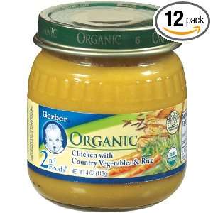 Gerber 2nd Foods Organic Chicken Rice Pilaf, 4 Ounce Packages (Pack of 