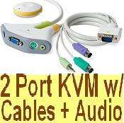 BELKIN Flip PS/2 Port KVM Switch w/Cable+Audio F1DG102P  