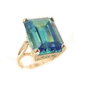  Luxury Rose Gold Womens Large Solitaire Synthetic Paraiba 