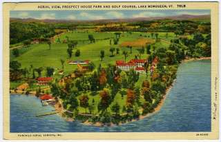 Postcard~Prospect House & Golf Course~Lake Bomoseen, Vt Description 