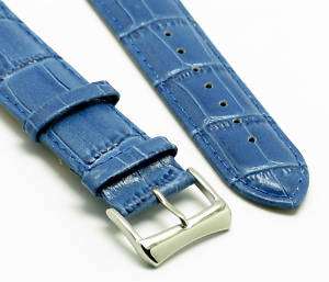 18mm High quality leather watch Band Strap CROCO Blue  