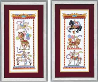   Treasures Counted Cross stitch kit ~ CAROUSEL PAIR Sale #04428  