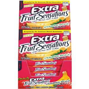 Extra Fruit Sensations Sugarfree Gum, Strawberry Banana, 15 Count 