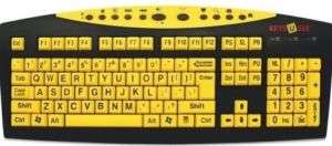 Large Print English Keyboard Large Black Letters on Yellow USB Wired 