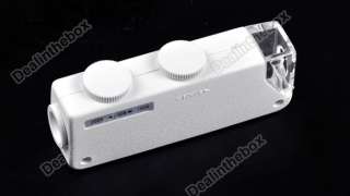    200X Magnification Zoom LED Lighted Pocket Microscope White  