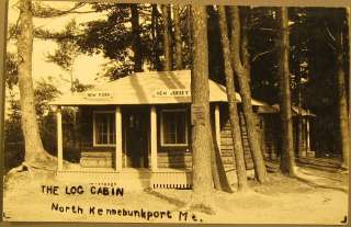 Log Cabin, North Kennebunkport, Maine, vintage real photo postcard 