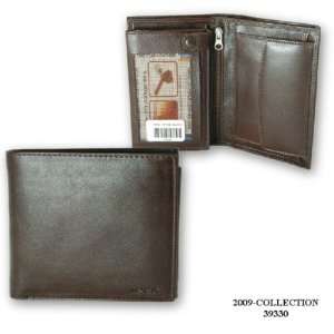  Luxury Bi Fold Leather Wallet w/ Coin Case in Black 