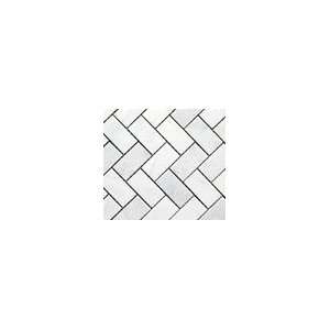   Venato Herringbone Honed Marble Mosaic Tile 1x2