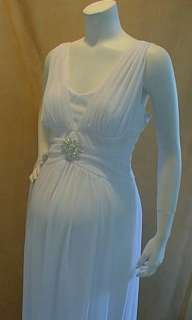 New Long Formal White Roman Pin Maternity Dress XXL NWT  