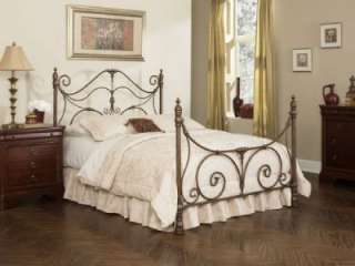 Queen Size Bethany Metal Bed w/ Frame Burnished Caramel  