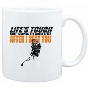    Mug White  LIFE TOUGH Ice Hockey  Sports