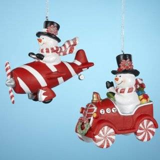 Club Pack of 12 Snow Dudes Fire Truck and Airplane Snowman Christmas 