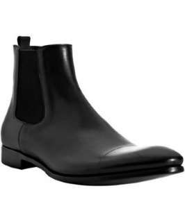 Prada black leather chelsea ankle boots  