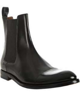 Gucci black leather cap toe chelsea boots  