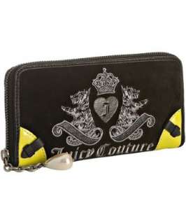 Juicy Couture black velour Glamorous Zip Clutch wallet   up 