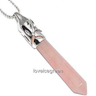 Rose Quartz Gemstone Bead Pendulum Pendant for Necklace  