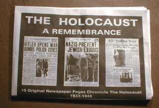 Jewish HOLOCAUST in 15 Newspaper Headlines JUDAICA Jews  