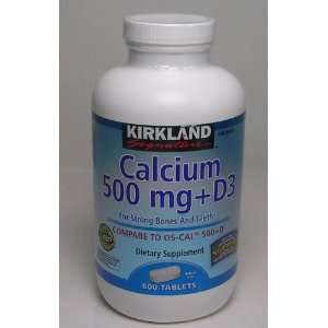 Kirkland Signature Calcium 500 Mg + Vitamin D3   600 Tabs 