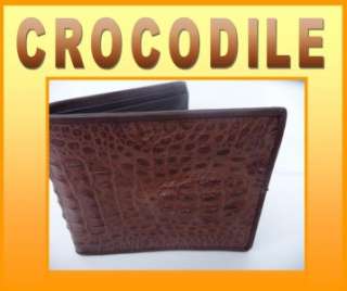GENUINE CROCODILE Skin Leather Men Wallet Head Brown 1  