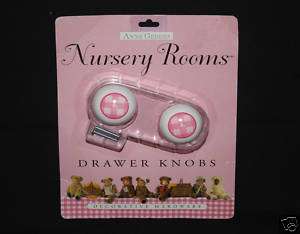 Anne Geddes Pink Plaid Nursery Room Drawer Knobs NIP  
