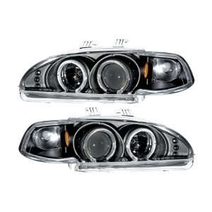   Civic Sedan Black LED Halo Projector Headlights /w Amber: Automotive