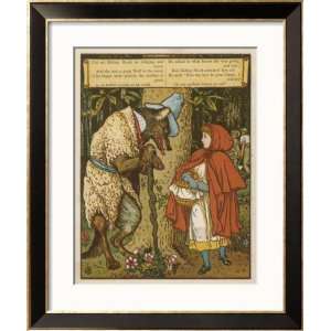  Little Red Riding Hood Meets the Wolf in the Woods Framed 
